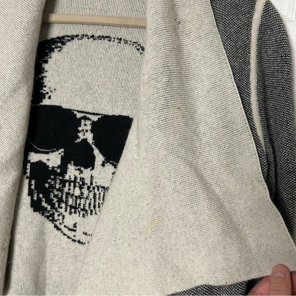 Skull Cashmere Flawed Intarsia Draped Cardigan - Picture 6 of 14